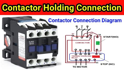 connection contactor holding circuit  phase magnetic contactor holding connection