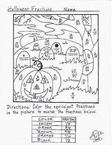 Halloween Fractions Fraction Coloring Equivalent Sheets Find Sheet Choose Board Printable Colouring sketch template