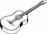 Guitar Classic Coloring Printable Pages Kids Categories sketch template