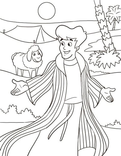 joseph   coat   colors coloring page telling  story