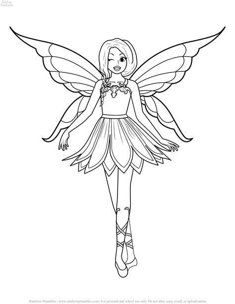 pretty fairy kids coloring pages  girls  rainbow printables