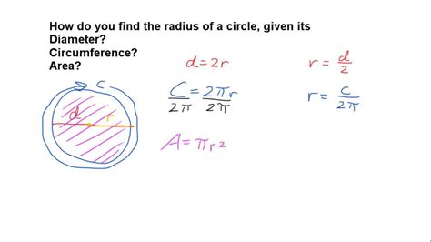 find  radius   circle youtube