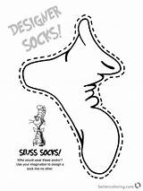 Socks Seuss Outline Bugtong Bettercoloring Bubakids Grade sketch template