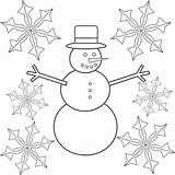 Snowflake Coloring Pages Printable Snowflakes Snowman Kids Template Snow Flake Print Easy Color Drawing Colouring Templates Preschoolers Nose Crafts Getdrawings sketch template