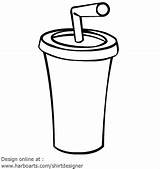 Cup Clipart Soda Straw Clip Vector Cliparts Clipartbest Library Vectorified Clipground sketch template