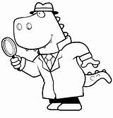 Detective Magnifying Glass Coloring Cartoon Rex Using Drawing Pages Netart Getdrawings Getcolorings sketch template
