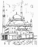 Coloring Masjid Mosque Pages Getcolorings Color Getdrawings sketch template