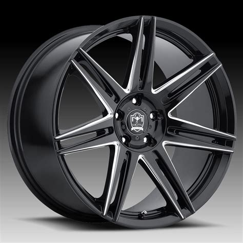 motiv bm modena gloss black milled accents custom rims wheels