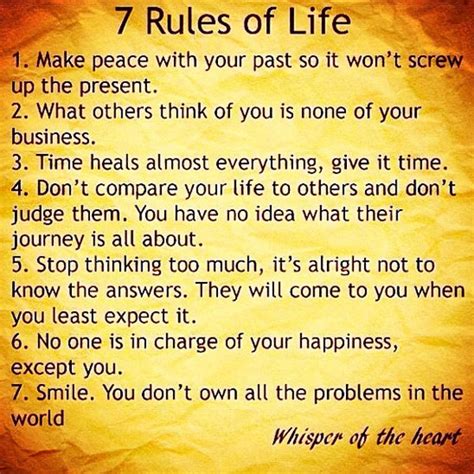 the 7 rules of life part ii and iii infographic a day