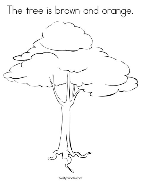 tree  brown  orange coloring page coloring home