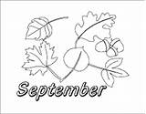 Coloring September Pages Printable Months Calendar Color Year sketch template