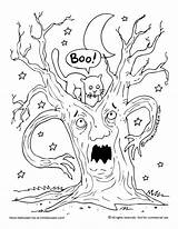 Tree Coloring Halloween Scary Trees Spooky Pages Sheets Printable Template Choose Board Jack sketch template