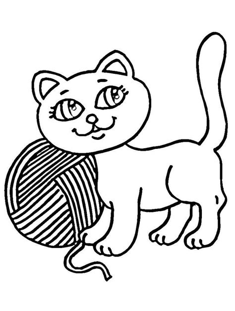 kitten  yarn coloring page  printable coloring pages  kids