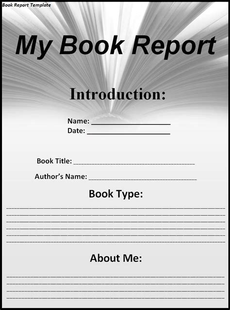 book report template  word templates