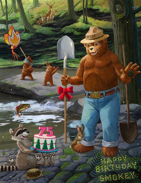 forest service smokey bear  birthday smokey  bears bear art