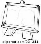 Easel Clipart Outline Coloring Royalty Rf Visekart Clip Illustration Easels Class Illustrations Clipartof sketch template