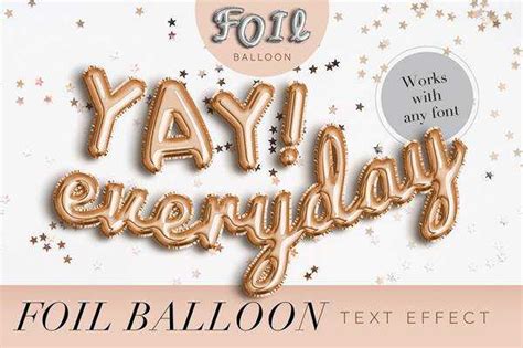 foil balloon text effect action freepsdvn