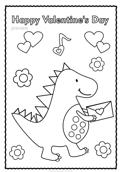 kindergarten printable valentines day cards  color