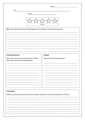 book review template teaching resources