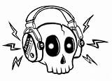 Skull Headphones Drawing Cartoon Cool Drawings Getdrawings sketch template