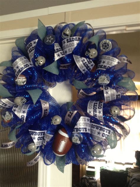 dallas cowboys wreath large designed  ronda cromeens  dallas cowboys crafts dallas cowboys