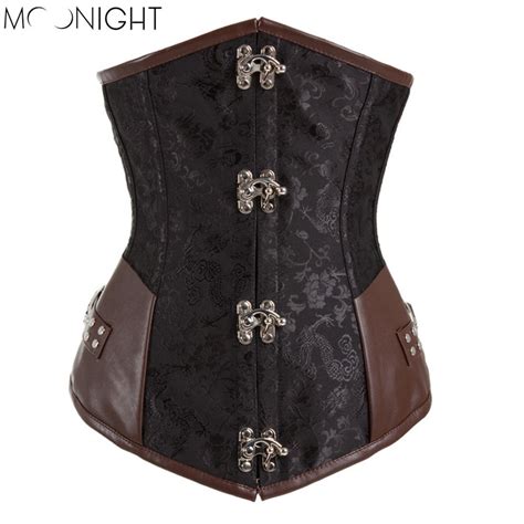 moonight sexy women waist corset gothic steel boned steampunk underbust