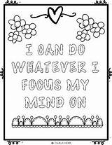 Coloring Positive Sheets Affirmations Growth Mindset Followers sketch template