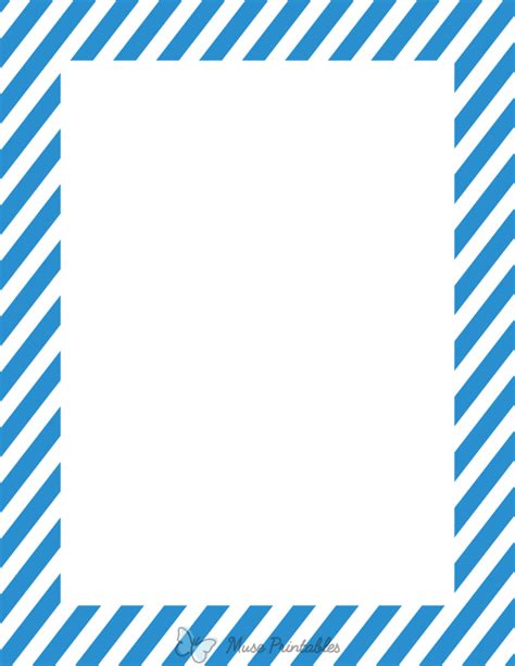 printable blue  white diagonal striped page border