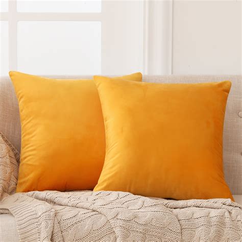deconovo gold pillow covers rustic velvet throw pillow covers solid square pillow case covers