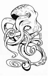 Octopus Drawing Pencil Tattoo Easy Sketch Tentacles Octopuses Drawings Coloring Getdrawings Sketches Designs Ink Pages Tattoos Deviantart Visit Small Dibujo sketch template