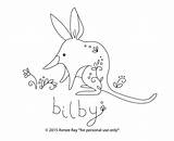 Bilby Embroidery sketch template