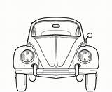 Beetle Coccinelle Volkswagen Fusca sketch template