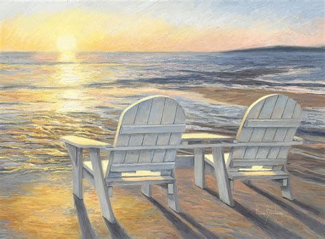 Relaxing Sunset Painting By Lucie Bilodeau
