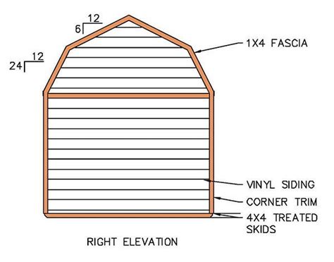 gambrel shed plans blueprints  barn style shed