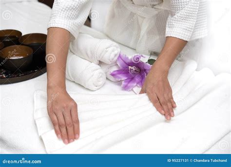 hands  happy woman setting spa  wellness  stock image