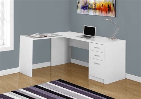 shaped white office desk   drawers computerdeskcom