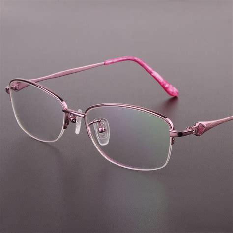 designer glasses titanium eyeglasses frame women half frame myopia