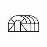 Greenhouse Clipart Linear Hemisphere Glasshouse Agriculture Conservatory Emblem Contour sketch template