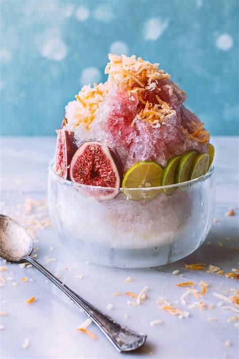 fig and lime shave ice with coconut honestlyyum