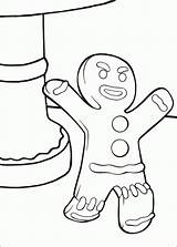 Shrek Coloring Gingy sketch template