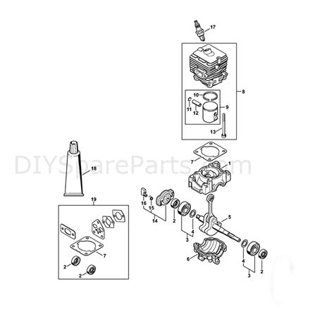 stihl km  rc  engine km  rc  parts diagram crankcase cylinder