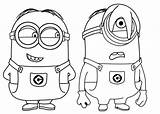 Coloring Stuart Minions Bob Printable Kids Ecoloringpage Pages sketch template