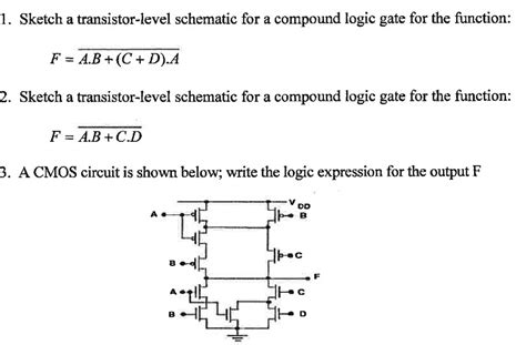 solved sketch  transistor level schematic   compound cheggcom