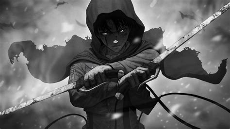 attack  titan levi ackerman  swords face full  covered  black cloth hd anime