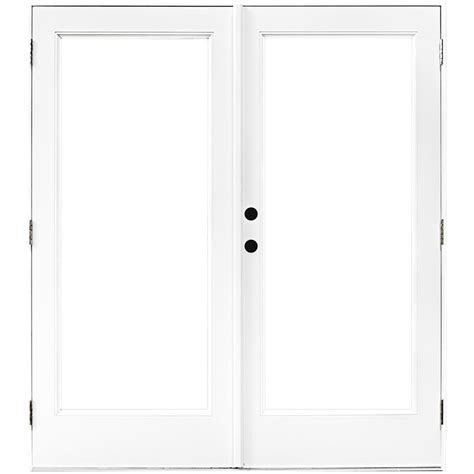 mp doors      fiberglass smooth white  hand outswing hinged patio door  tremes