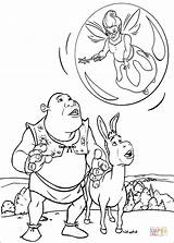 Ausmalbilder Shrek Esel sketch template