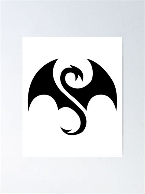flying black dragon crest poster  sale  seanicasia redbubble