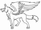 Wolf Coloring Winged Pages Wings Pack Line Deviantart Color Template Getcolorings Printable sketch template