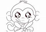 Coloring Monkey Pages Baby Printable Coloringme sketch template