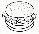 Coloring Food Junk Pages Popular Kids Burger sketch template